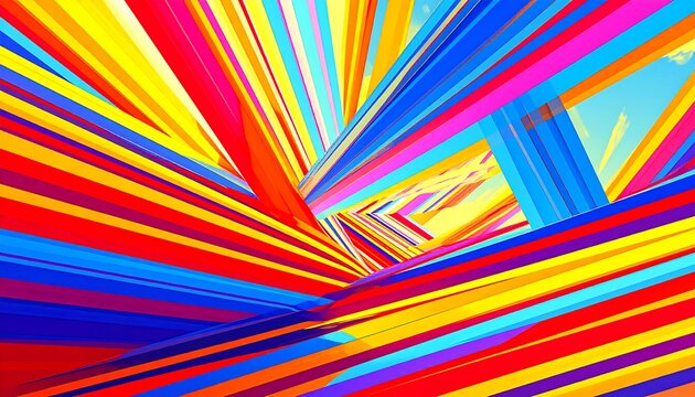 Vibrant, abstract geometric tunnel - Powered by Adobe