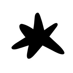 Funny Christmas star. Christmas, New year concept. Hand drawn illustration