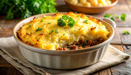Hearty Shepherd's Pie Dish with Rustic Potato Topping