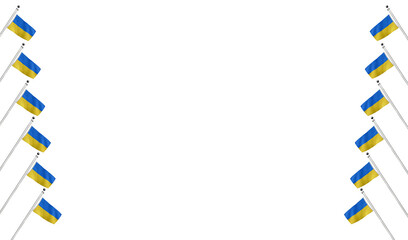 High-quality ukraine national flag flags arranged symmetrically side by side on a - Symbol of culture, heritage, and patriotism