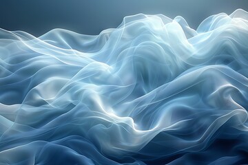 Obraz premium Icy blue abstract waves in soft gradient high resolution picture