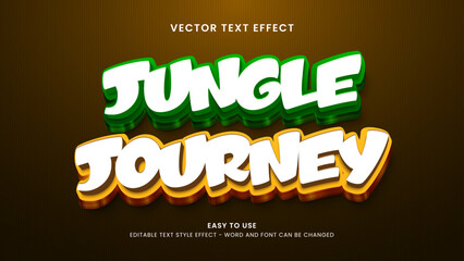 editable text effect jungle journey 3d style premium vector