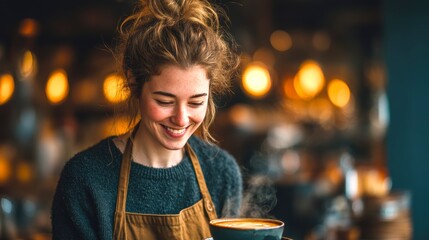 Warm Smiles and Coffee Moments in Cozy Café Setting