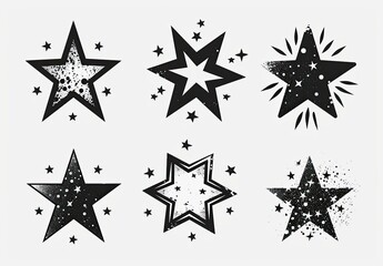 Obraz premium Star shapes group, stylized for designs, backgrounds, cards, invites and art use