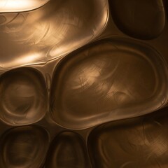 Abstract Bronze Surface with Organic Shapes.