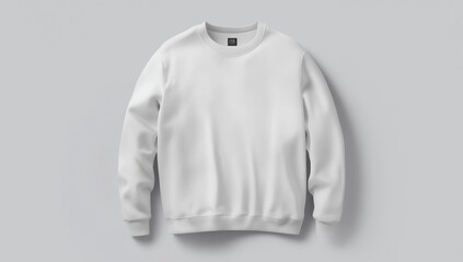 Blank white casual sweatshirt mock up, gray background