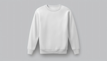 Blank white casual sweatshirt mock up, gray background