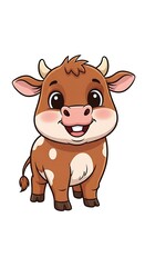Cute Cartoon Cow Illustration.