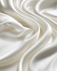 Close Up Elegant White Silk Fabric