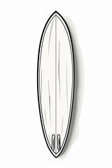 Surfboard stand-up for riding on a white background, ideal for surfing lessons