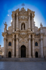 Obraz premium Beautiful Italian church in southern Italy against a blue sky