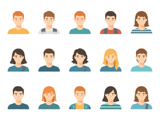 Diverse group of people portraits showcasing various hairstyles and skin tones against a plain backdrop, promoting inclusivity and representation in a simple style.