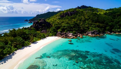 Fototapeta premium Tropical paradise beach from above