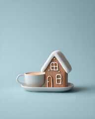 Gingerbread house coffee minimal winter whimsy