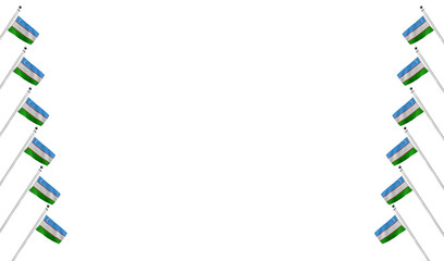 High-quality uzbekistan national flag flags arranged symmetrically side by side on a - Symbol of culture, heritage, and patriotism