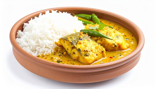 Bangladeshi Fish Curry With White Rice