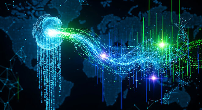 Global Data Transfer with Digital Brain and Network technology