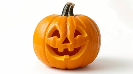 jack-o-lantern pumpkin on white background