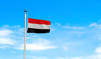 Two Yemen national flags positioned together, ideal for diplomacy and partnership visuals.