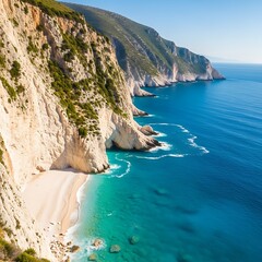 Stunning Greek Coastal Beachscape.