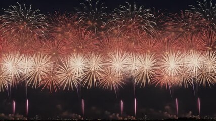 Vibrant Fireworks Display Bursting Against a Dark Night Sky Colorful Explosions of Light and Smoke Celebration Theme