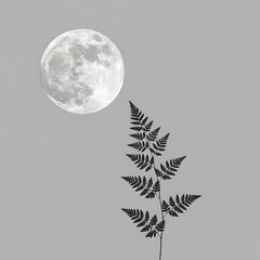 Moonlit Fern Silhouette.