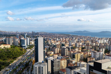 istanbul kozyatagi kadikoy modern buildings skyscrapers finance center with clouds on sky
