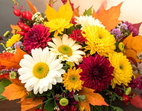 Vibrant autumn floral bouquet