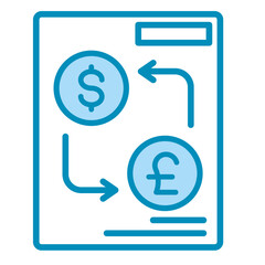 Currency Exchange Document  Icon Set Multiple Style Collection