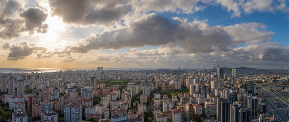 istanbul kozyatagi kadikoy modern buildings skyscrapers finance center with clouds on sky