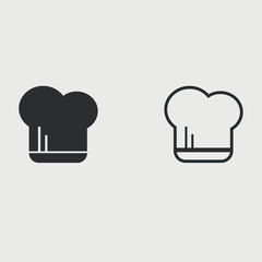 minimalist black outline chef hat icon