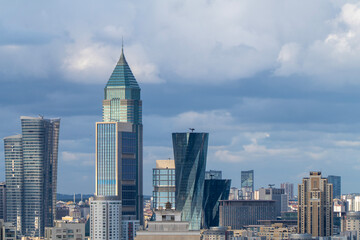 istanbul kozyatagi kadikoy modern buildings skyscrapers finance center with clouds on sky