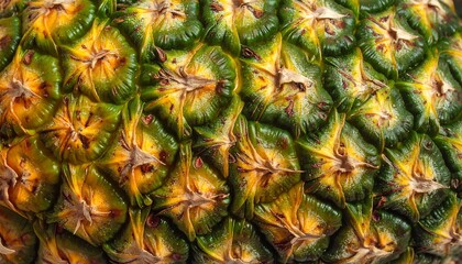 Fototapeta premium Close-up of Pineapple Skin - A Textured Tropical Fruit Surface.