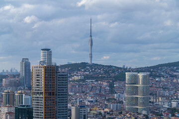 istanbul kozyatagi kadikoy modern buildings skyscrapers finance center with clouds on sky