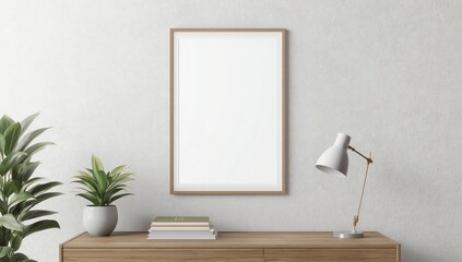 Design interior with mock up poster frame.