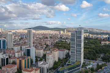 istanbul kozyatagi kadikoy modern buildings skyscrapers finance center with clouds on sky