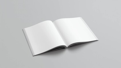 Mock-up magazine, newspaper or catalog on gray background. Blank page