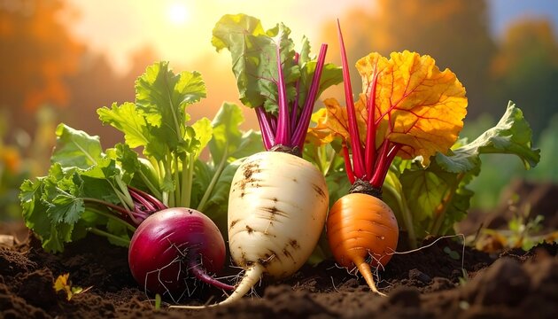 Vibrant Roots: An Artistic Depiction of Freshly Harvested Vegetables