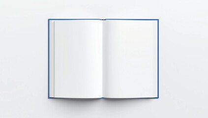 open book with blank pages mockup. Isolated on white