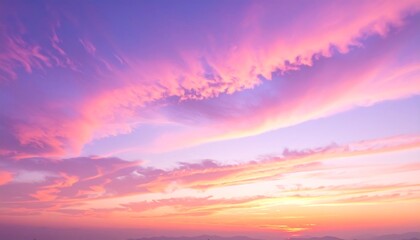 Obraz premium Dramatic Pastel Sky: A Vibrant Display of Pink, Orange, and Purple Hues