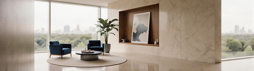 modern office lobby with elegant furniture and abundant natural light showcasing professional ambiance | corporate, business, architecture, luxury, hospitality theme