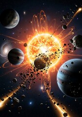 Cosmic Catastrophe - Stellar Explosion and Planetary Destruction.