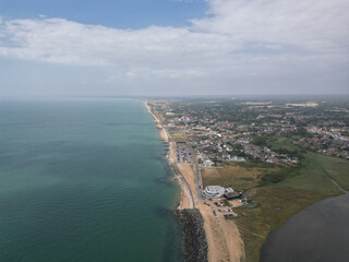 Milford On Sea Beach aerial shot UK