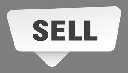 sell sign. sell white sticker isolated on gray background