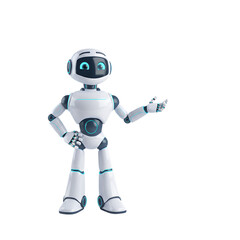 3d illustration of friendly robot character presenting with open hand gesture isolated on transparent background cute ai assistant offering assistance with friendly demeanor