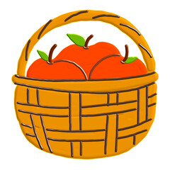 cartoon basket full of red apple