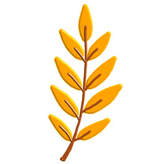 illustration of a golden autumn leaf branch