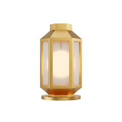3d illustration of elegant gold table lamp isolated on transparent background, providing a warm and inviting glow to any room with its timeless design and classic appeal