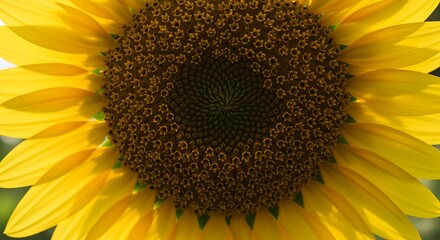 Close up of vibrant sunflower blooming outdoors with bright yellow petals