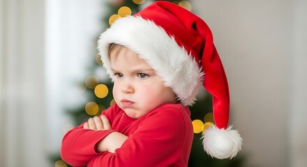 Angry Kid with Santa Hat
